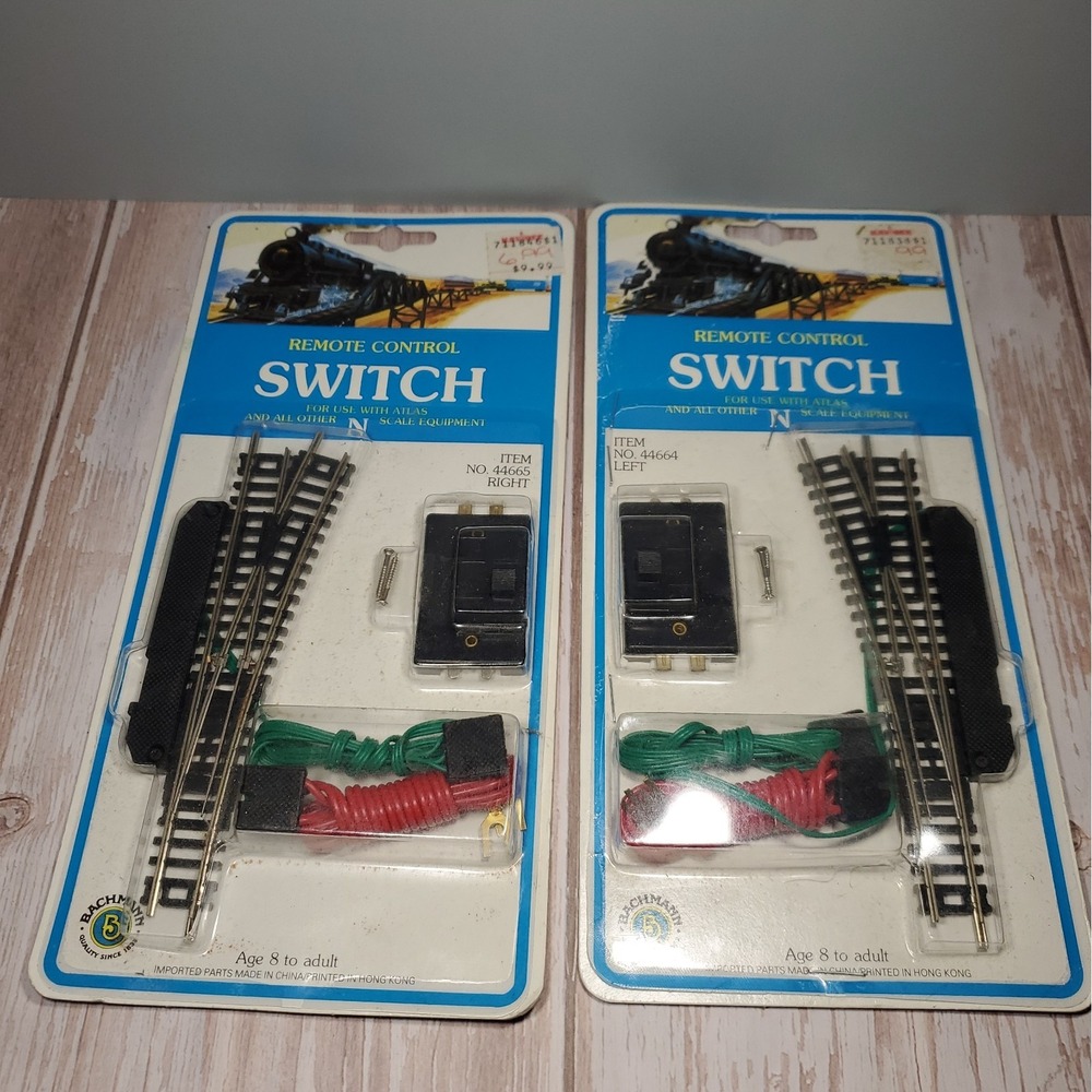 Vintage N Scale Bachmann PAIR Remote Control Switch #44664 Left & #44665 Right